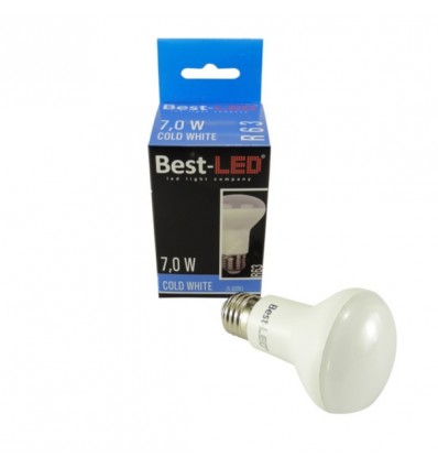 BEST LED ŽÁROVKA E27 R63, 240V 7W, CW STUDENÁ (ZA 50W)