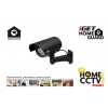 iGET HGDOA5666 - atrapa/maketa bezpečnostní CCTV kamery, blikající črv. LED,4x nálepka CCTV varování