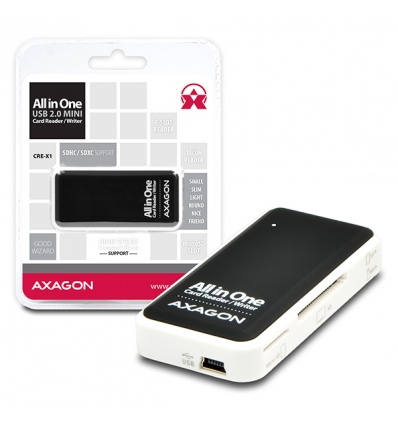 AXAGON CRE-X1, USB 2.0 externí MINI čtečka 5-slot ALL-IN-ONE