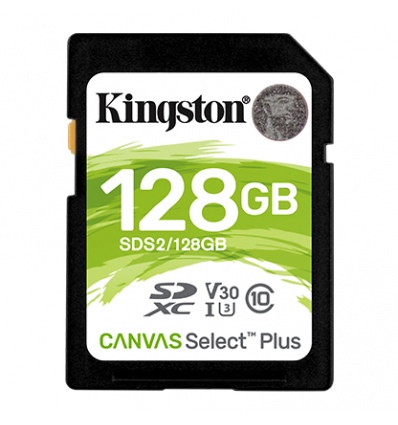 Kingston Canvas Select Plus U3/SDXC/128GB/100MBps/UHS-I U3 / Class 10