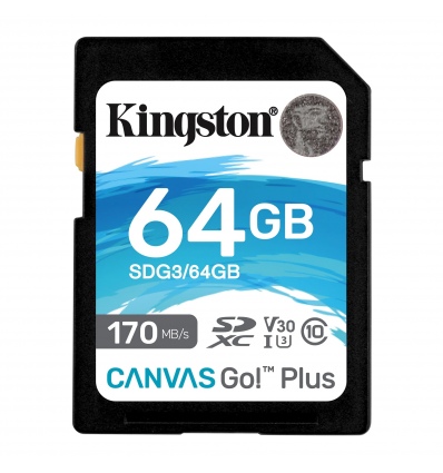 Kingston Canvas Go Plus/SDXC/64GB/170MBps/UHS-I U3 / Class 10