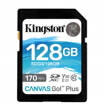 Kingston Canvas Go Plus/SDXC/128GB/170MBps/UHS-I U3 / Class 10