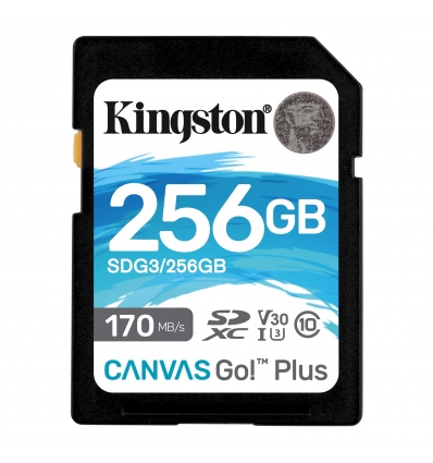 Kingston Canvas Go Plus/SDXC/256GB/170MBps/UHS-I U3 / Class 10