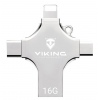 VIKING USB FLASH DISK 16G, 4v1 S KONCOVKOU APPLE LIGHTNING, USB-C, MICRO USB, USB-A