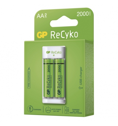 GP nabíječka baterií Eco E211 + 2× AA REC 2000
