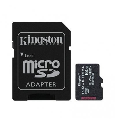 Kingston Industrial/micro SDHC/64GB/100MBps/UHS-I U3 / Class 10/+ Adaptér