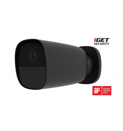 iGET SECURITY EP26 Black - WiFi bateriová FullHD kamera, IP65, zvuk, samostatná a pro alarm M5-4G CZ