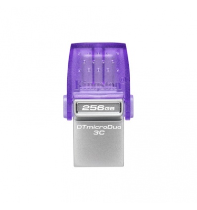 Kingston DataTraveler MicroDuo 3C/256GB/200MBps/USB 3.2/USB-A + USB-C/Fialová