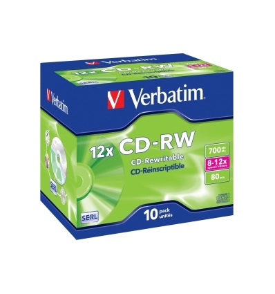 VERBATIM CD-RW(10-Pack)/Jewel/12x/700MB