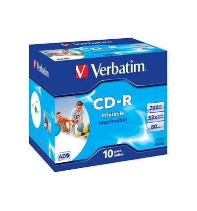 VERBATIM CD-R(10-Pack)Jewel/Printable/52x/700MB