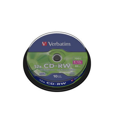 VERBATIM CD-RW 80min. 8-12x, 10 cake