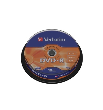 VERBATIM DVD-R(10-Pack)Spindl/MattSlvr/16x/4.7GB