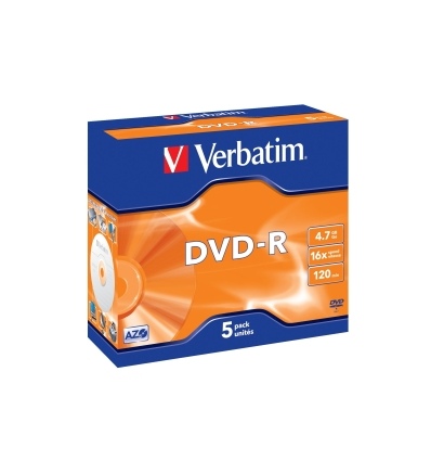 VERBATIM DVD-R(5-Pack)Jewel/MattSlvr/16x/4.7GB