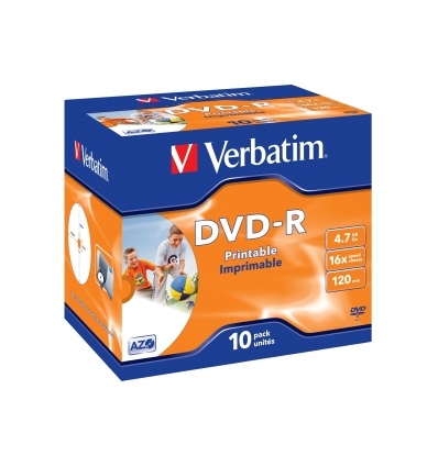 VERBATIM DVD-R (10-pack)Printable/16x/4.7GB/Jewel