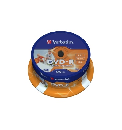 VERBATIM DVD-R(25-Pack)Spindl/Printable/16x/4.7GB