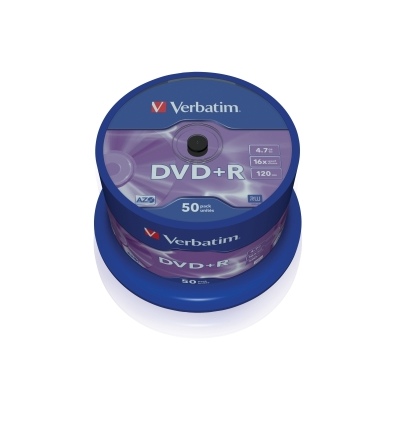 VERBATIM DVD+R(50-Pack),Spindl/MattSlvr/16x/4.7GB