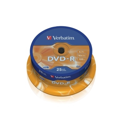 VERBATIM DVD-R(25-Pack)Spindl/MattSlvr/16x/4.7GB