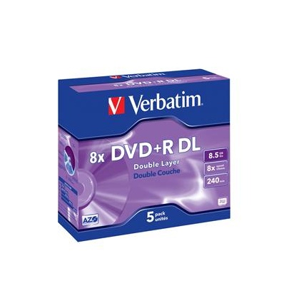 VERBATIM DVD+R(5-pack)DoubleLayer/Jewel/8x/8,5GB