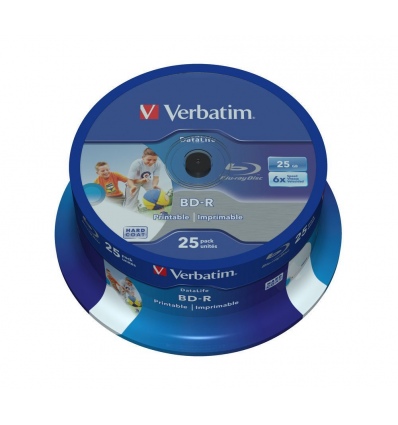 VERBATIM BD-R SL(25-Pack)Spindl/6x/25GB/Printable