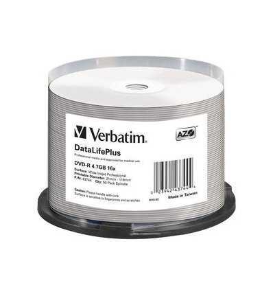 VERBATIM DVD-R (16xProfes. Print, 4,7GB), 50 cake