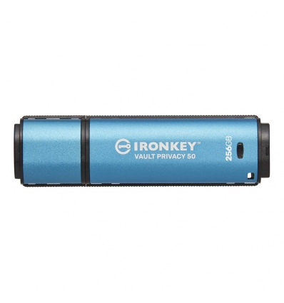 Kingston IronKey Vault Privacy 50/256GB/USB 3.2/USB-A/Modrá