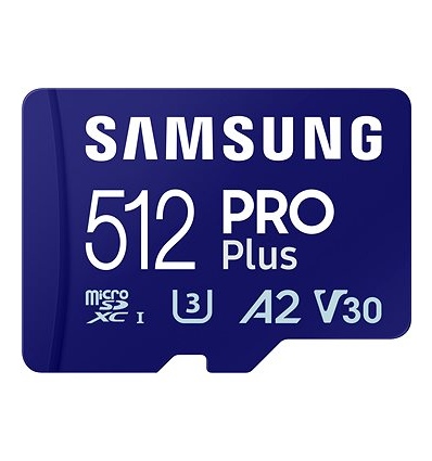 Samsung/micro SDXC/512GB/180MBps/USB 3.0/USB-A/Class 10/+ Adaptér/Modrá