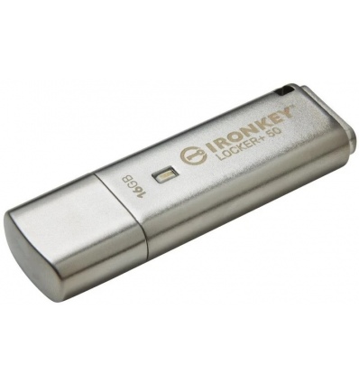 Kingston IronKey Locker+ 50/16GB/145MBps/USB 3.1/USB-A/Stříbrná