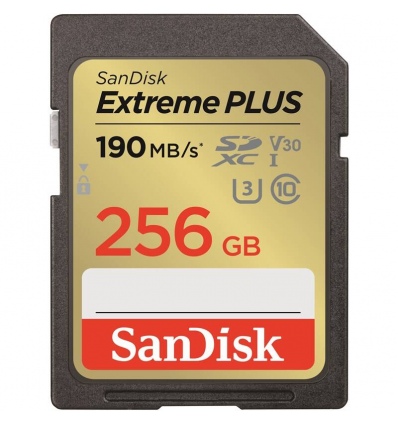 SanDisk Extreme PLUS/SDXC/256GB/190MBps/UHS-I U3 / Class 10