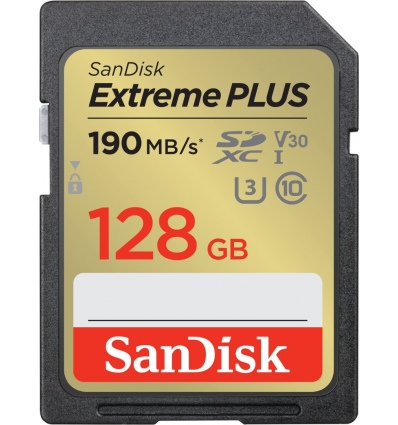 SanDisk Extreme PLUS/SDXC/128GB/190MBps/UHS-I U3 / Class 10