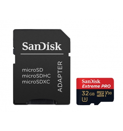 SanDisk Extreme PRO/micro SDHC/32GB/100MBps/UHS-I U3 / Class 10/+ Adaptér