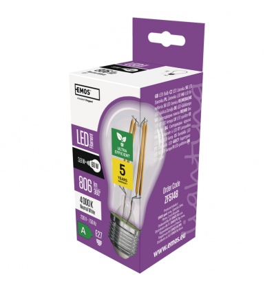 LED žárovka A60/E27/3,8W/60W/806lm/neutrální bílá