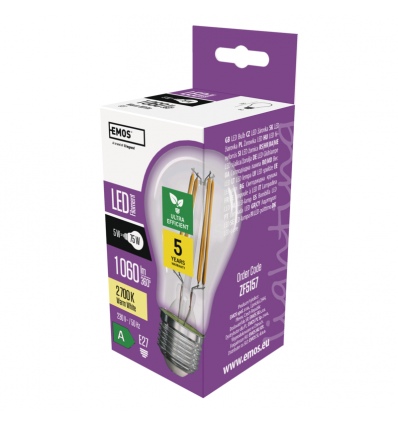 LED žárovka A60/E27/5W/75W/1060lm/teplá bílá