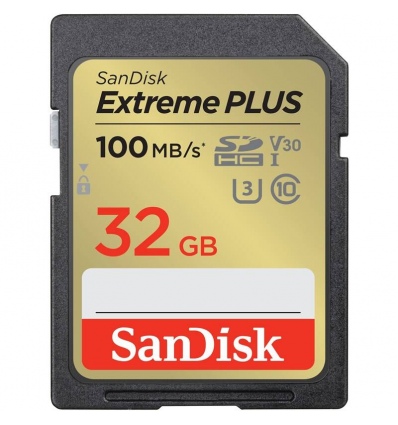 SanDisk Extreme PLUS/SDHC/32GB/100MBps/UHS-I U3 / Class 10/Černá