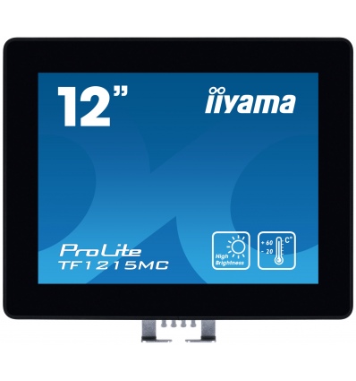 12" iiyama TF1215MC-B1: IPS, XGA, capacitive, 10P, 540cd/m2, VGA, DP, HDMI, IP65, Ball Drop, černý