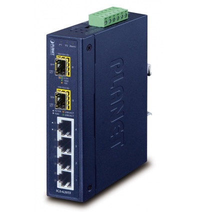 Planet IGS-620TF Průmyslový Switch 4x 10/100/1000Base-T, 2x 100/1G/2.5GBase-X SFP, -40~+75°C