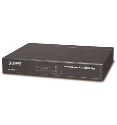 Planet VC-234G, Ethernet VDSL2 konvertor, 4x 1000Base-T, master/slave, profil 30a, G.993.5 Vectoring, G.INP