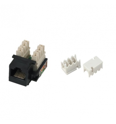 XtendLan Keystone jack RJ45, CAT5e, UTP, s krytkami proti prachu, černý