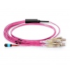 XtendLan FO breakout MPO(m)-LC 12x, 3m, OM4, kabel kulatý 3mm, broušení PC