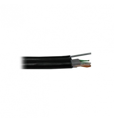 PLANET kabel FTP, drát, 4pár, Cat 5e, PE+PVC venkovní dvouplášť, ocelové nosné lanko, Fca, metráž