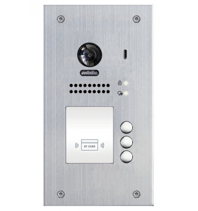 XtendLan Dveřní stanice 2-drát D2/ 3x zvonek/ kamera 170st/ zapuštěná montáž/ RFID 125kHz