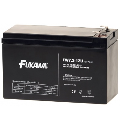 FUKAWA olověná baterie FW 7,2-12 F1U do UPS APC/ AEG/ EATON/ Powerware/ 12V/ 7,2 Ah/ životnost 5 let/ Faston F1-4,7mm