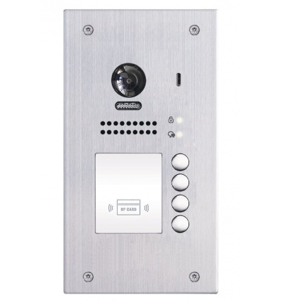 XtendLan Dveřní stanice 2-drát D2/ 4x zvonek/ kamera 170st/ zapuštěná montáž/ RFID 125kHz