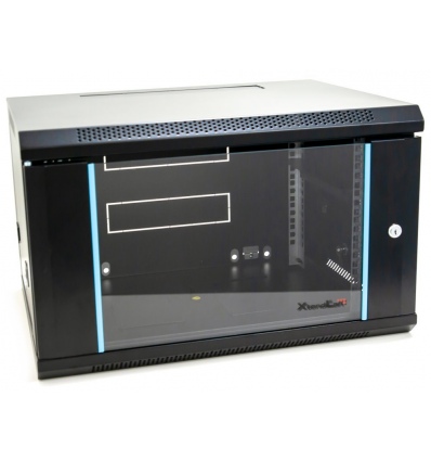 XtendLan 6U/600x450, na zeď, jednodílný, skleněné dveře