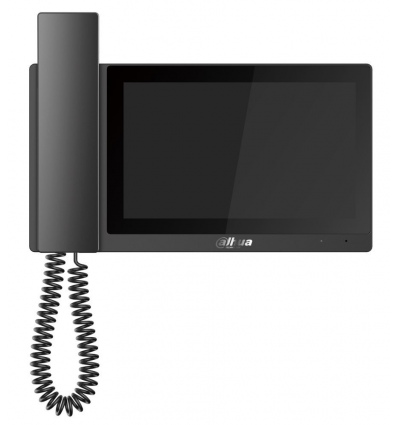 Dahua Bytový monitor IP se sluchátkem/ touch 7" 1024x600/ Ethernet+WiFi/ PoE 802.3af/ paměť/ CZ menu/ černý