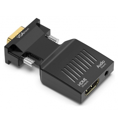 XtendLan Adaptér VGA (M) na HDMI (F), do 1080p, audio propojením (konektor 3.5mm, F)
