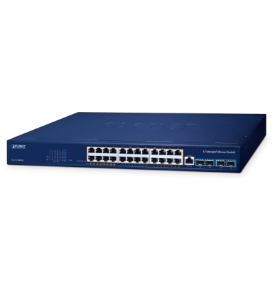 Planet GS-6311-24HP4X L3 switch, 24x1Gb, 4x10Gb SFP+, 8x PoE 802.3bt + 16x PoE 802.3at 480W, QoS