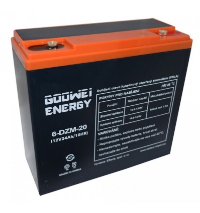 GOOWEI ENERGY Pb trakční záložní akumulátor VRLA GEL 12V/24Ah (6-DZM-20)