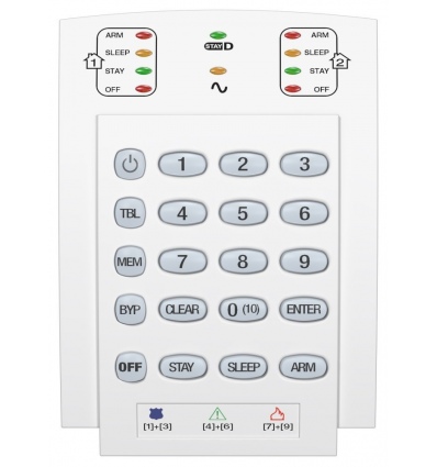 Paradox K10 - V LED klávesnice, 10 zón, řady SP/MG, vertikální