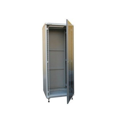 XtendLan 42U/600x800 stojanový, šedý, skleněné dveře, plná záda