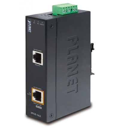 Planet IPOE-162 PoE injektor IEEE802.3at, 30W, Gigabit, DIN, IP30, -40~75°C, 12-48VDC